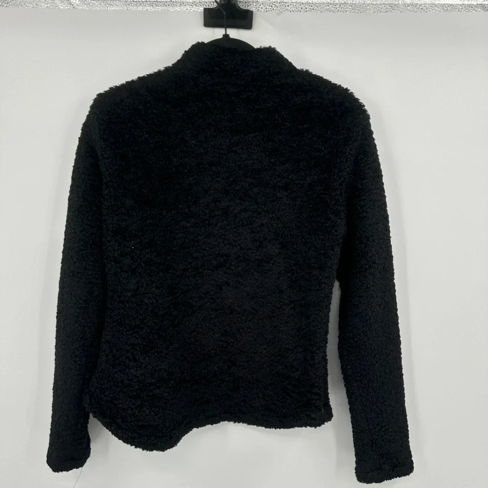 Ariat Black Fleece Jacket‎ Button Front Zip Pockets Women's M/M